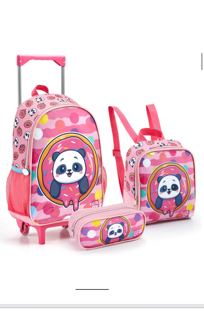 Kit mochila de rodinhas infantil feminina