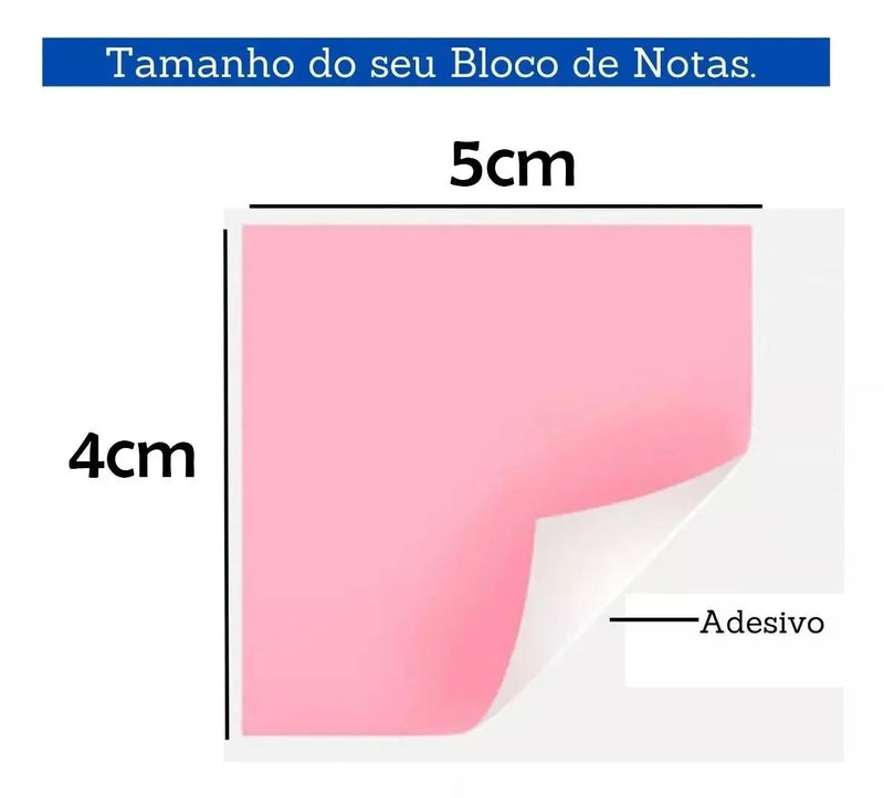 Bloco de Notas Post It Auto Adesivo Cubo Colorido 400 Folhas