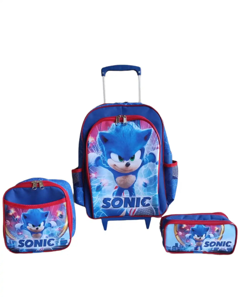 Kit mochila de rodinhas Sonic