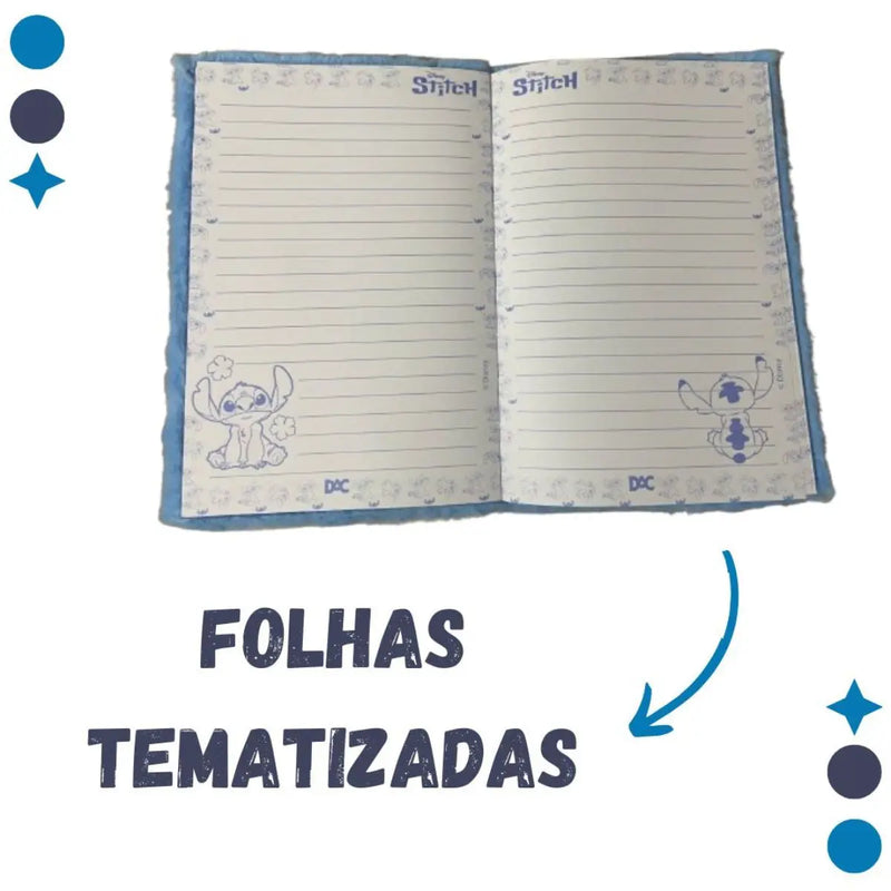 Caderno de Anotações Stitch DAC Pelúcia Disney